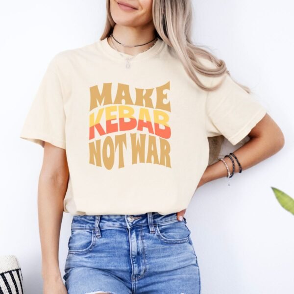 Make Kebab Not War | Funny Persian Gift Cozy Unisex T-Shirt - Image 6