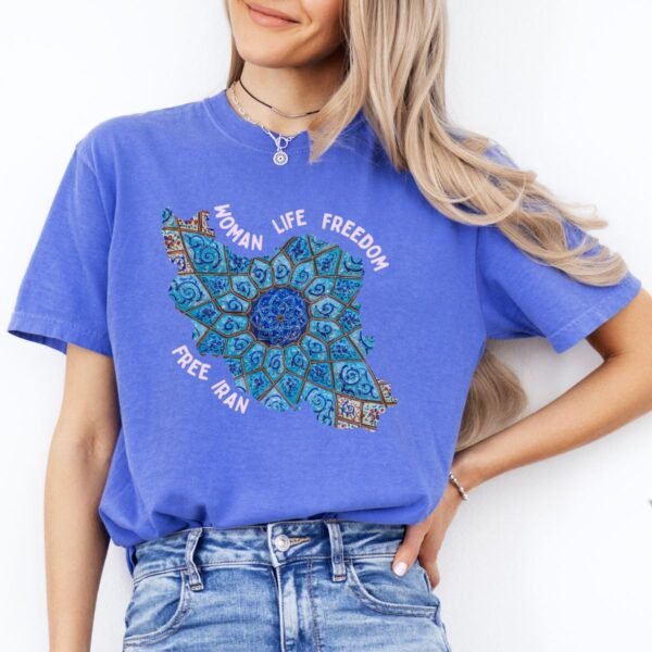 Woman Life Freedom Artwork | Persian Minakari Red Retro T-Shirt - Image 12