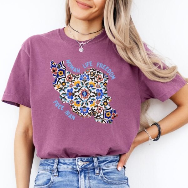 Woman Life Freedom Movement | Persian Tiles Blue Chic T-Shirt - Image 12