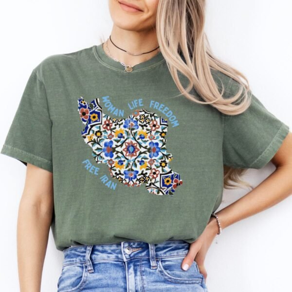 Woman Life Freedom Movement | Persian Tiles Blue Chic T-Shirt