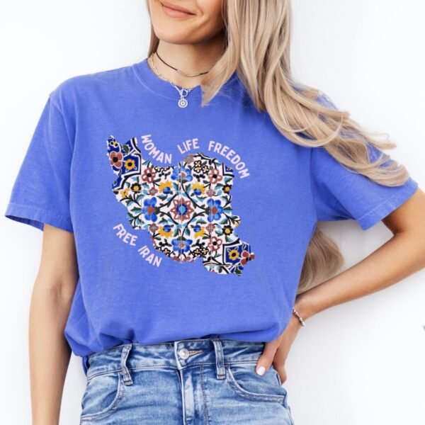 Woman Life Freedom Movement | Persian Tiles Red Retro T-Shirt - Image 12