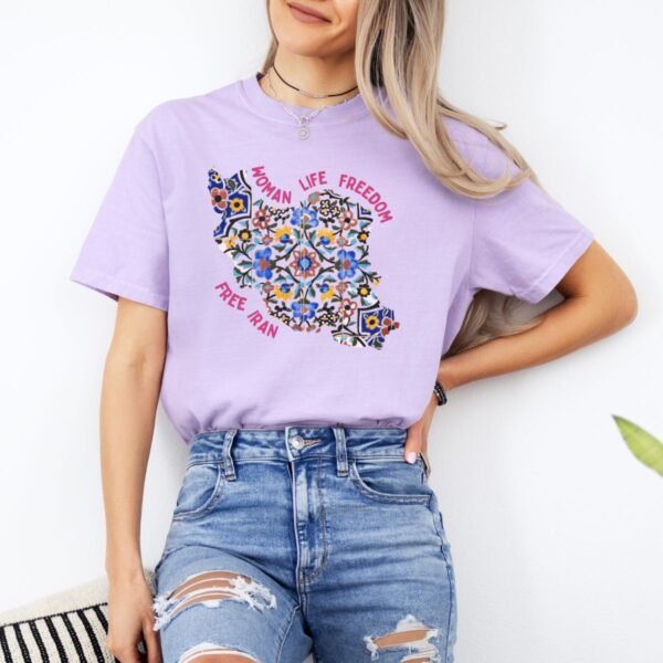 Woman Life Freedom Movement | Persian Tiles Red Cute T-Shirt - Image 12