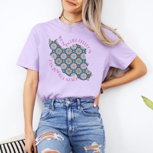 Woman Life Freedom Protest | Flowers Pink Cute T-Shirt - Image 15