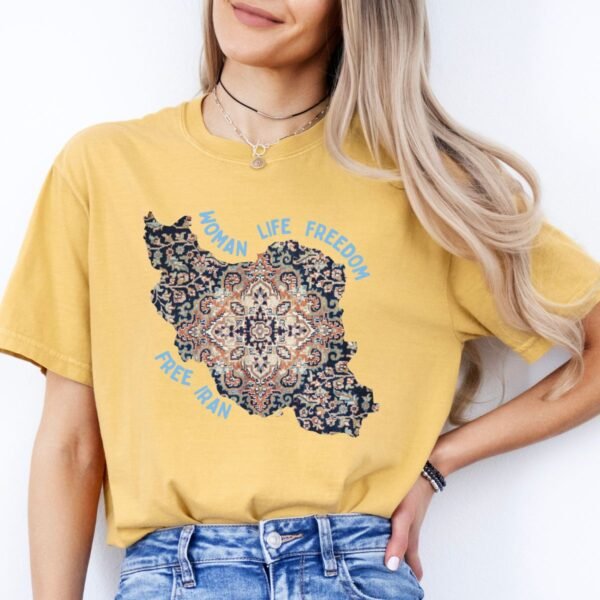 Woman Life Freedom | Persian Rug Blue Retro T-Shirt