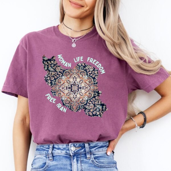 Woman Life Freedom | Persian Rug Green Chic T-Shirt - Image 12