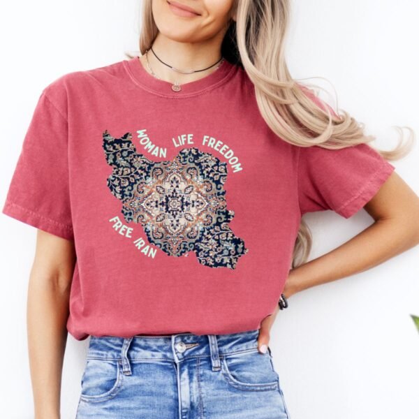 Woman Life Freedom | Persian Rug Green Chic T-Shirt - Image 15