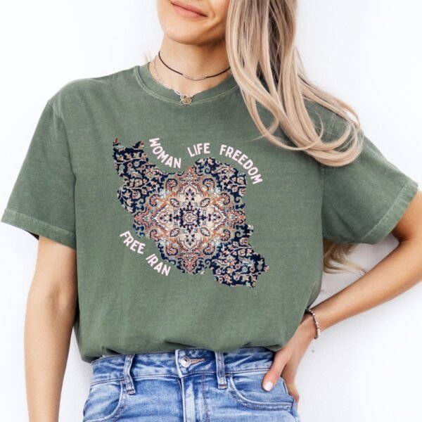 Woman Life Freedom | Persian Rug Red Chic T-Shirt - Image 9