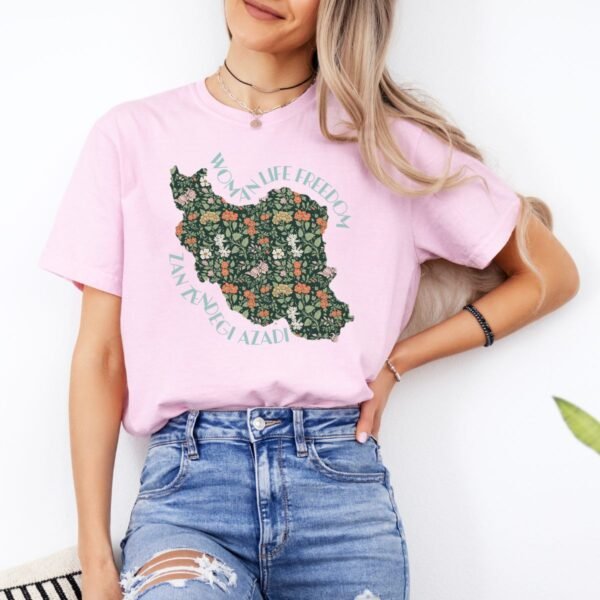 Zan Zendegi Azadi | Persian Gift Green Cute T-Shirt - Image 15