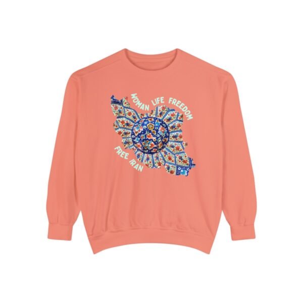 Woman Life Freedom | Persian Art Green Retro Unisex Sweatshirt - Image 3