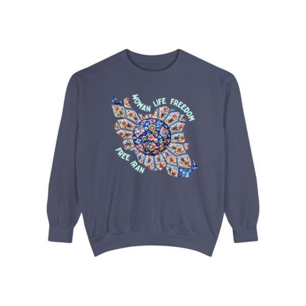 Woman Life Freedom | Persian Art Green Retro Unisex Sweatshirt - Image 9
