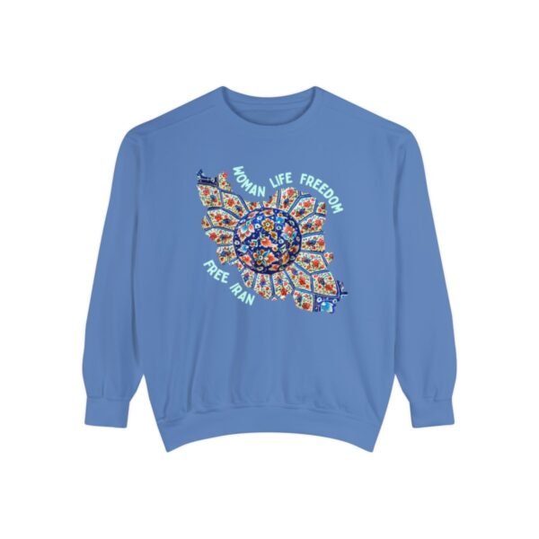 Woman Life Freedom | Persian Art Green Retro Unisex Sweatshirt - Image 7