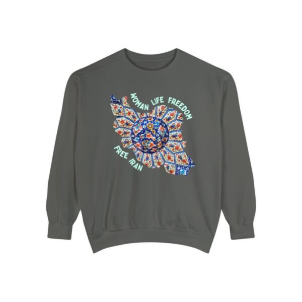 Woman Life Freedom | Persian Art Green Chic Unisex Sweatshirt - Image 5