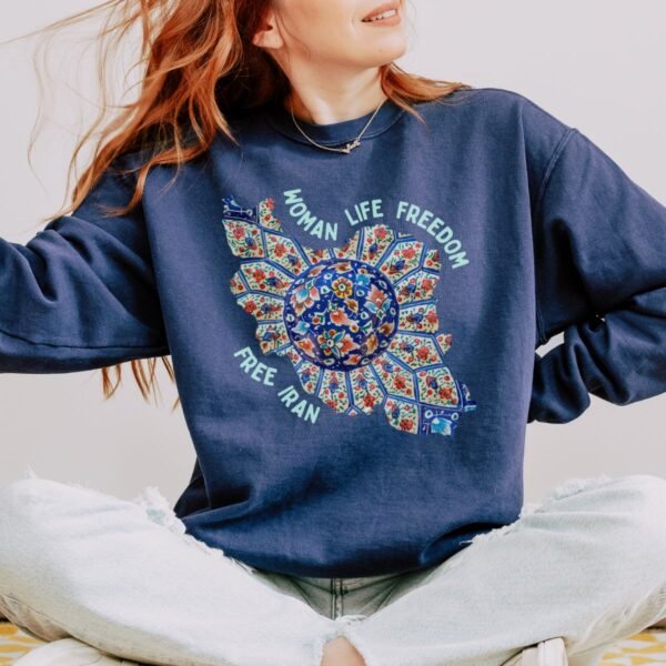 Woman Life Freedom | Persian Art Green Chic Unisex Sweatshirt