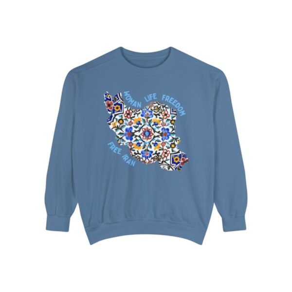 Woman Life Freedom Movement | Persian Tiles Blue Chic Unisex Sweatshirt - Image 7