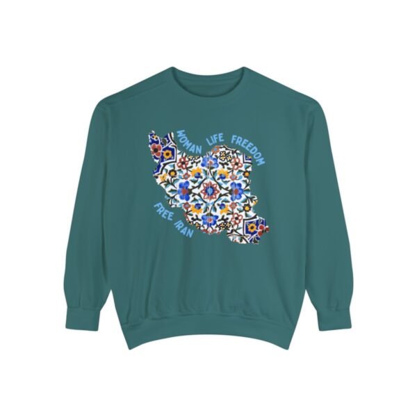 Woman Life Freedom Movement | Persian Tiles Blue Chic Unisex Sweatshirt - Image 5