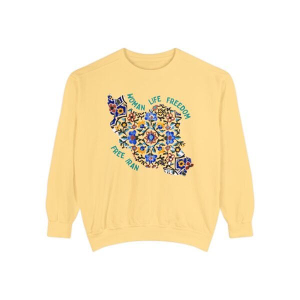 Woman Life Freedom Movement | Persian Tiles Green Cute Unisex Sweatshirt - Image 3