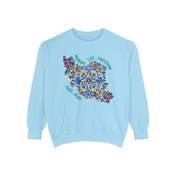 Woman Life Freedom Movement | Persian Tiles Green Cute Unisex Sweatshirt - Image 7