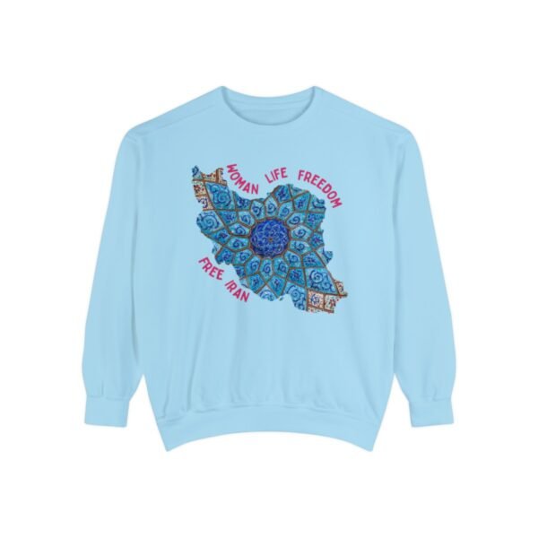 Woman Life Freedom Artwork | Persian Minakari Red Cute Unisex Sweatshirt - Image 3
