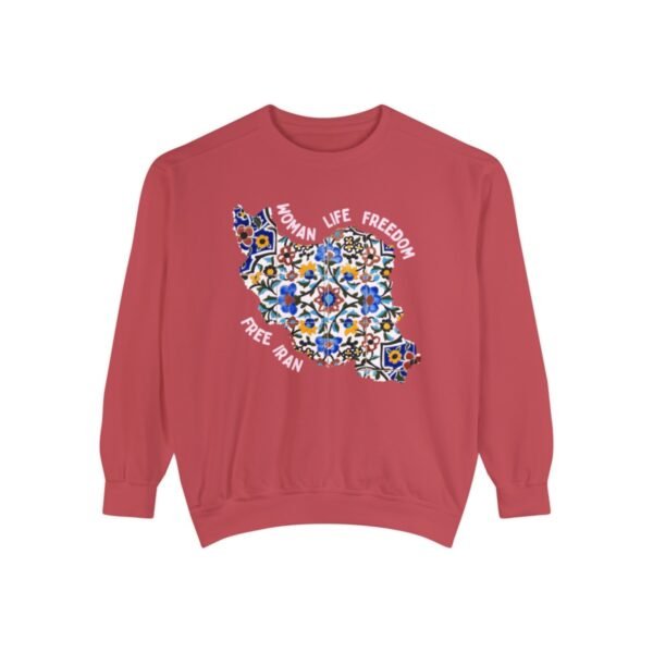 Woman Life Freedom Movement | Persian Tiles Red Chic Unisex Sweatshirt - Image 3
