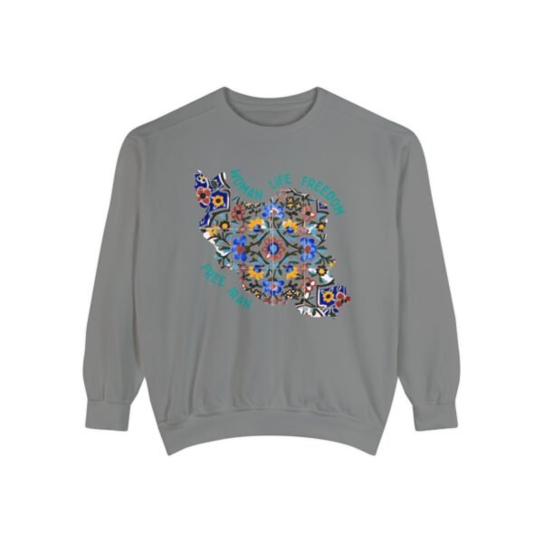 Woman Life Freedom Movement | Persian Tiles Green Cute Unisex Sweatshirt - Image 5