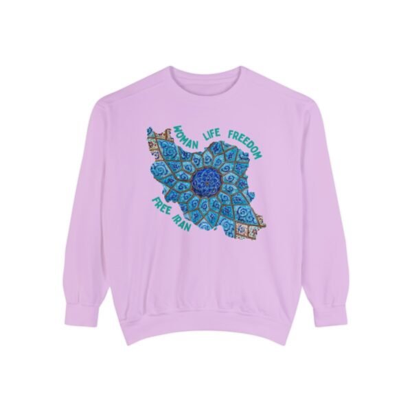 Woman Life Freedom Artwork | Persian Minakari Green Cute Unisex Sweatshirt - Image 9