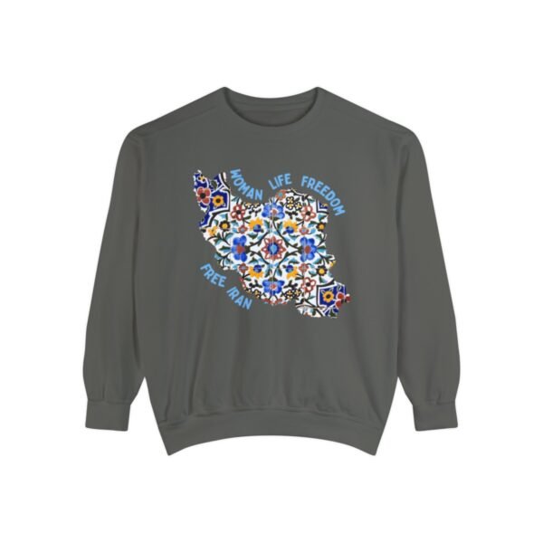 Woman Life Freedom Movement | Persian Tiles Blue Chic Unisex Sweatshirt - Image 3