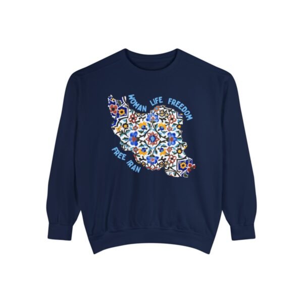 Woman Life Freedom Movement | Persian Tiles Blue Chic Unisex Sweatshirt - Image 9