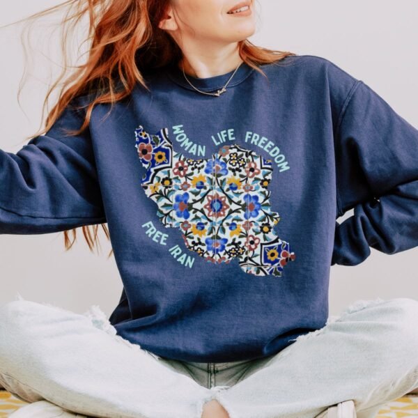 Woman Life Freedom Movement | Persian Tiles Green Chic Unisex Sweatshirt