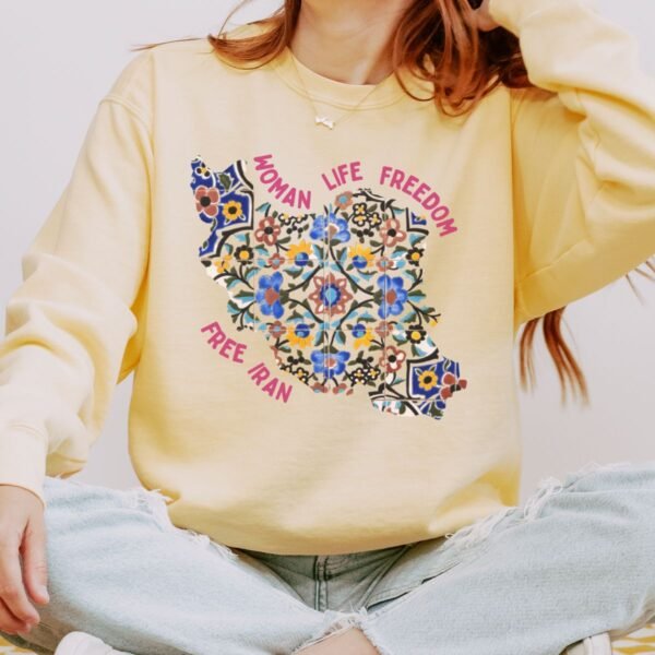 Woman Life Freedom Movement | Persian Tiles Red Cute Unisex Sweatshirt