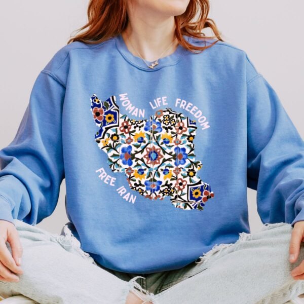 Woman Life Freedom Movement | Persian Tiles Red Retro Unisex Sweatshirt