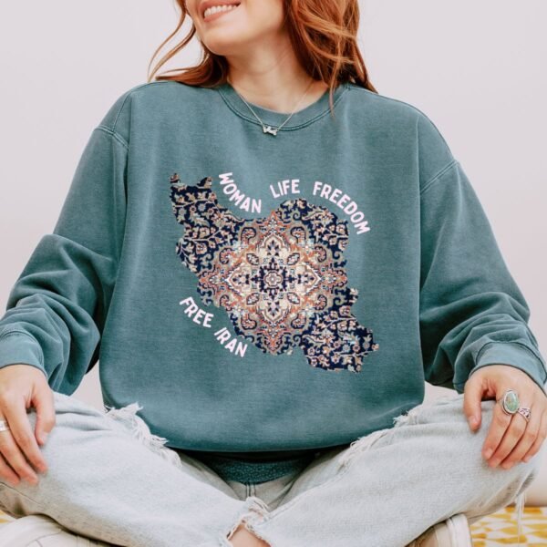 Woman Life Freedom | Persian Rug Red Chic Unisex Sweatshirt - Image 6