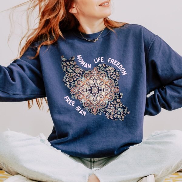 Woman Life Freedom | Persian Rug Red Chic Unisex Sweatshirt - Image 10
