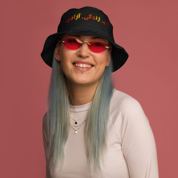 Woman Life Freedom | Persian Red Embroidered Eco Bucket Hat - Image 3