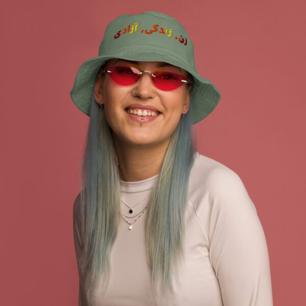 Woman Life Freedom | Persian Red Embroidered Eco Bucket Hat - Image 6