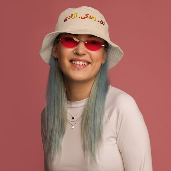Woman Life Freedom | Persian Red Embroidered Eco Bucket Hat - Image 12