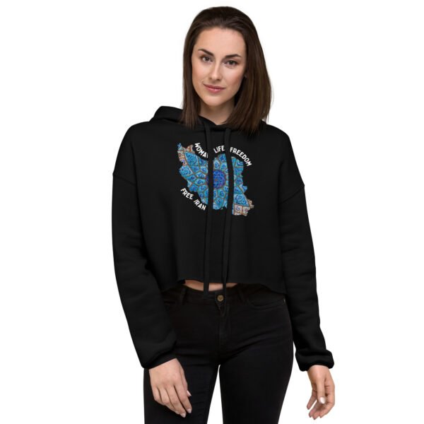 Woman Life Freedom | Persian Minakari Crop Hoodie - Image 4