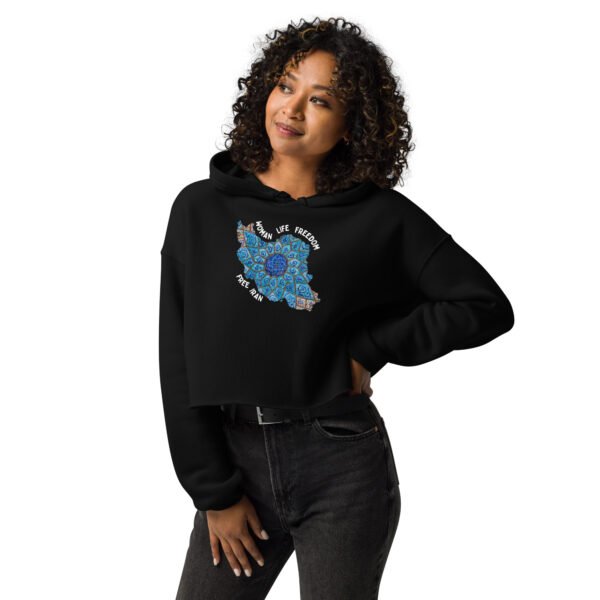 Woman Life Freedom | Persian Minakari Crop Hoodie - Image 3