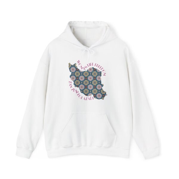 Woman Life Freedom Protest | Flowers Pink Hoodie - Image 2