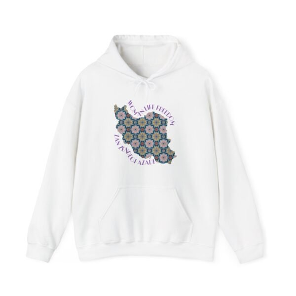 Woman Life Freedom Protest | Flowers Violet Hoodie - Image 2