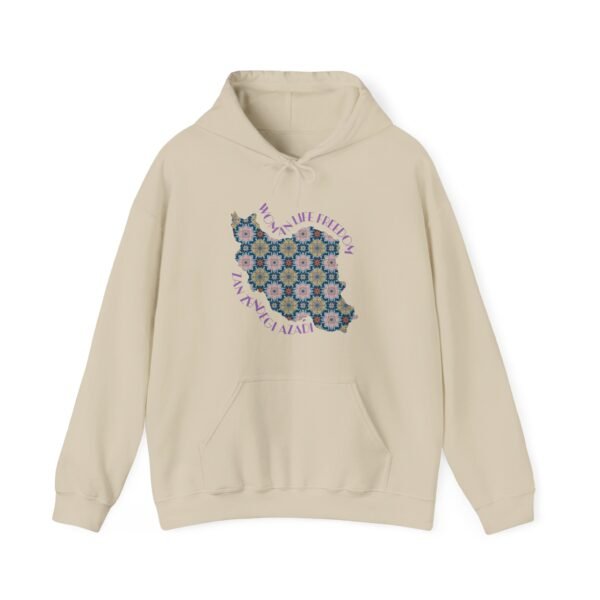 Woman Life Freedom Protest | Flowers Violet Hoodie - Image 3