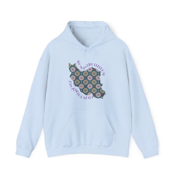 Woman Life Freedom Protest | Flowers Violet Hoodie - Image 4