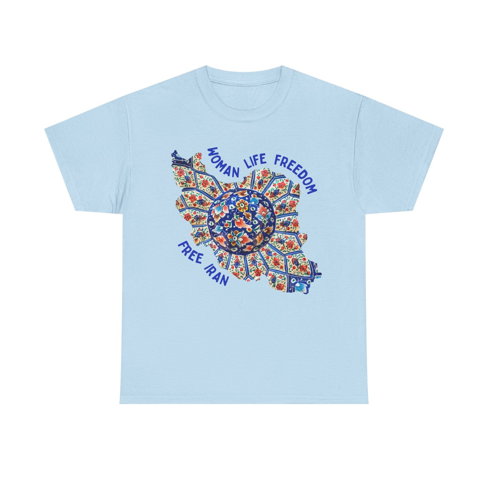 Woman Life Freedom | Persian Art Blue Unisex Shirt - Image 6