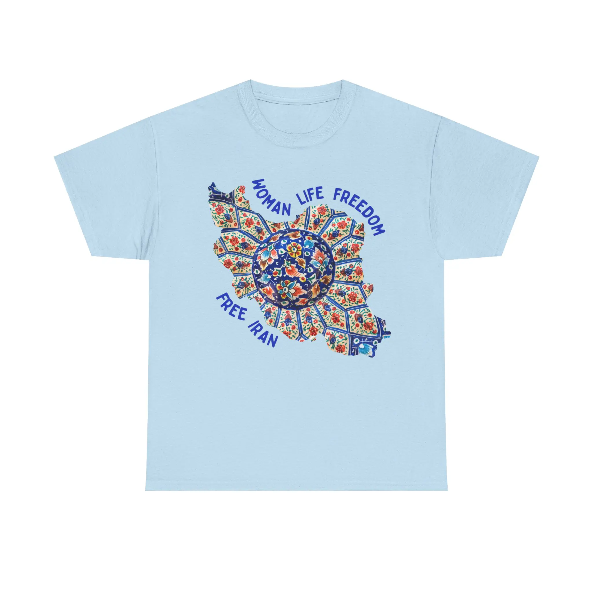 Woman Life Freedom | Persian Art Blue Unisex Shirt - Image 6