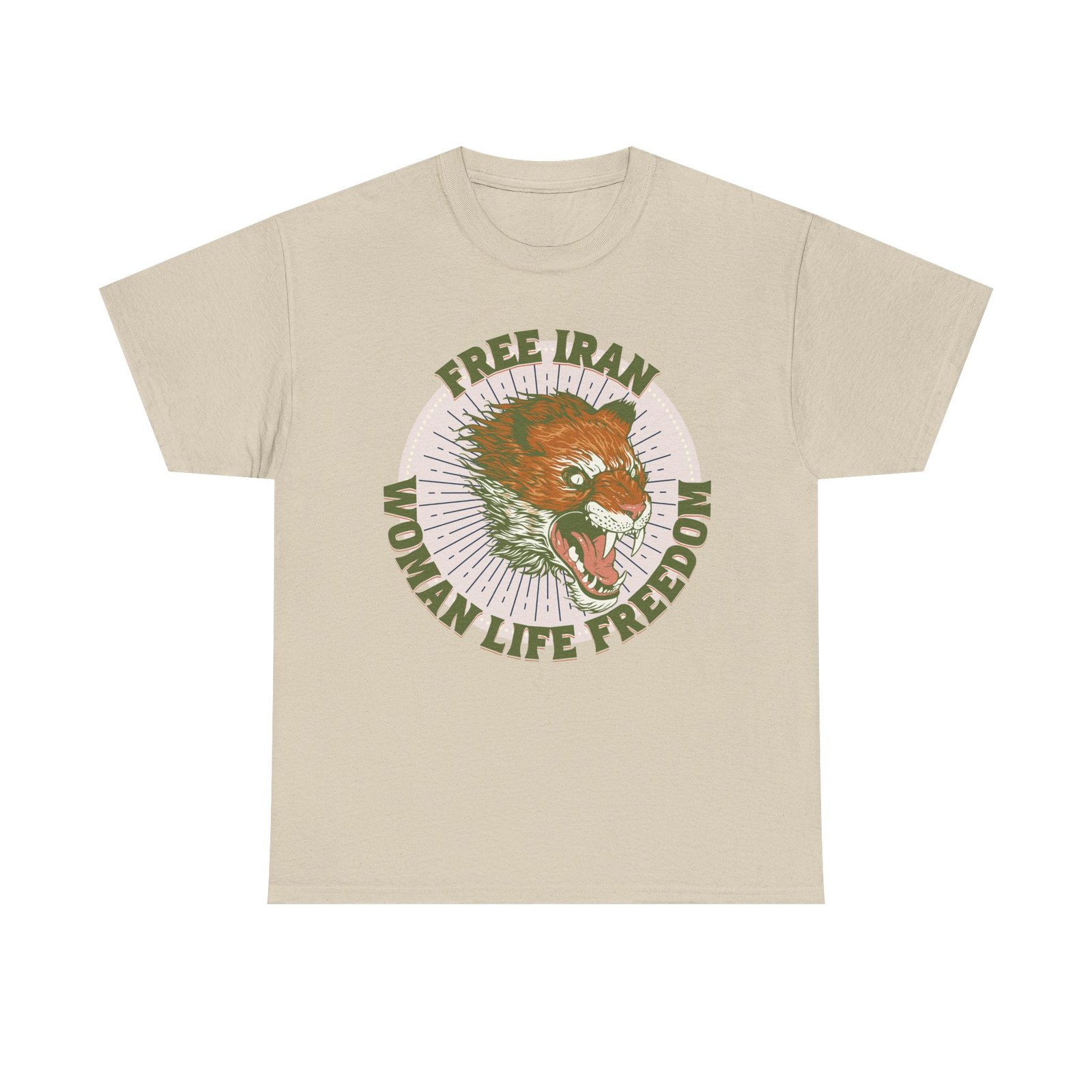 Free Iran Protest | Angry Lion Green Unisex Shirt - Image 6