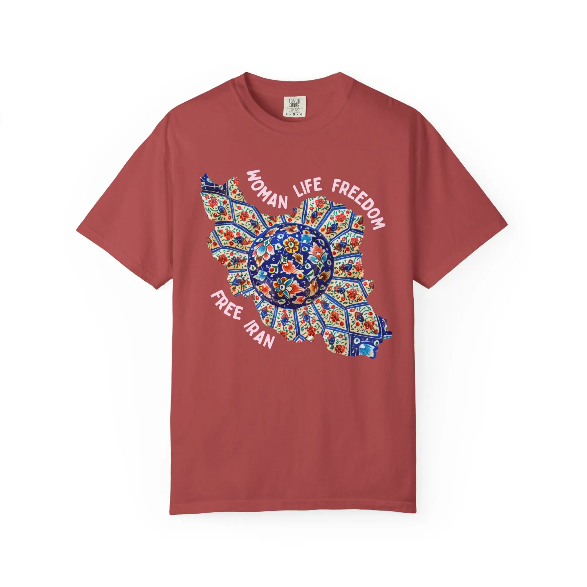 Woman Life Freedom | Persian Art Red Retro T-Shirt - Image 8