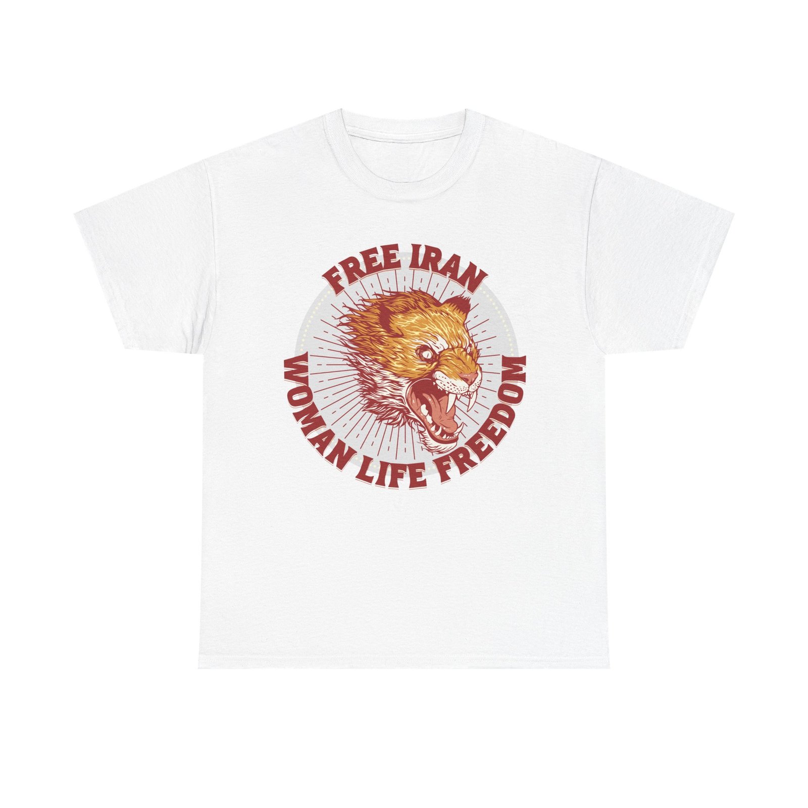 Free Iran Protest | Angry Lion Red Unisex Shirt - Image 2