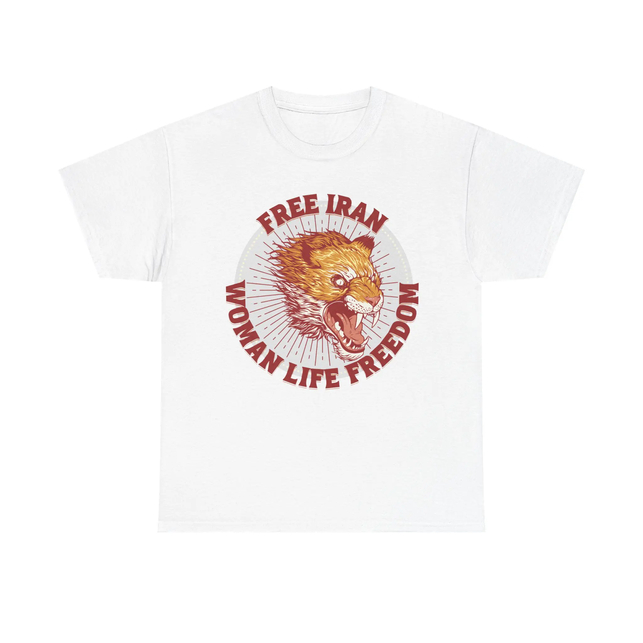 Free Iran Protest | Angry Lion Red Unisex Shirt - Image 2