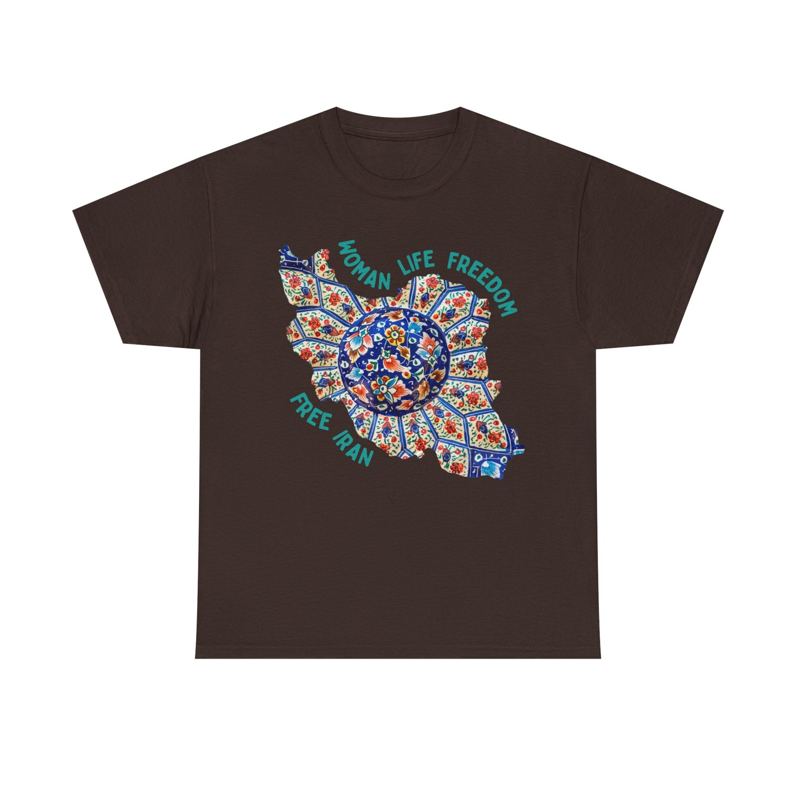 Woman Life Freedom | Persian Art Green Unisex Shirt - Image 4