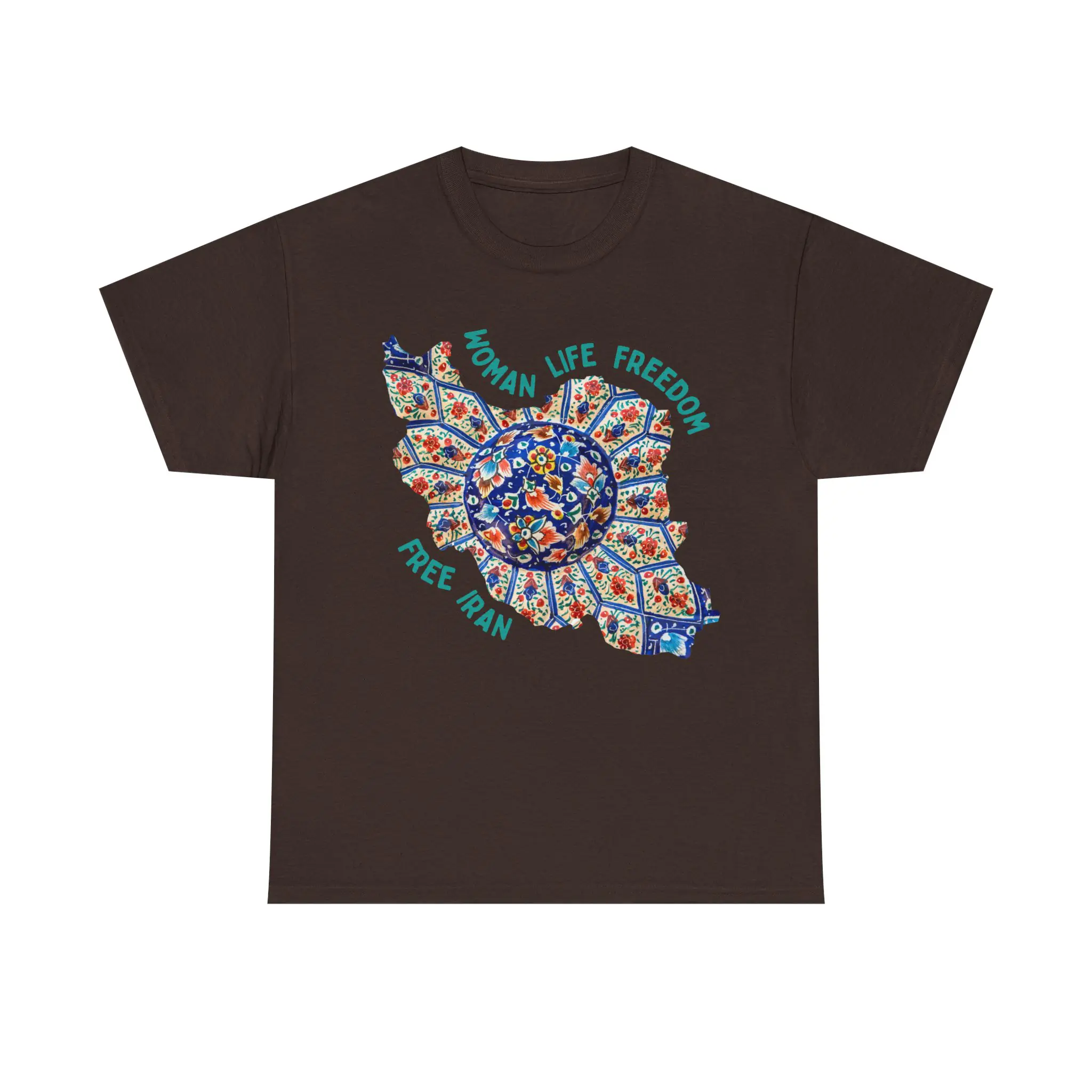 Woman Life Freedom | Persian Art Green Unisex Shirt - Image 4