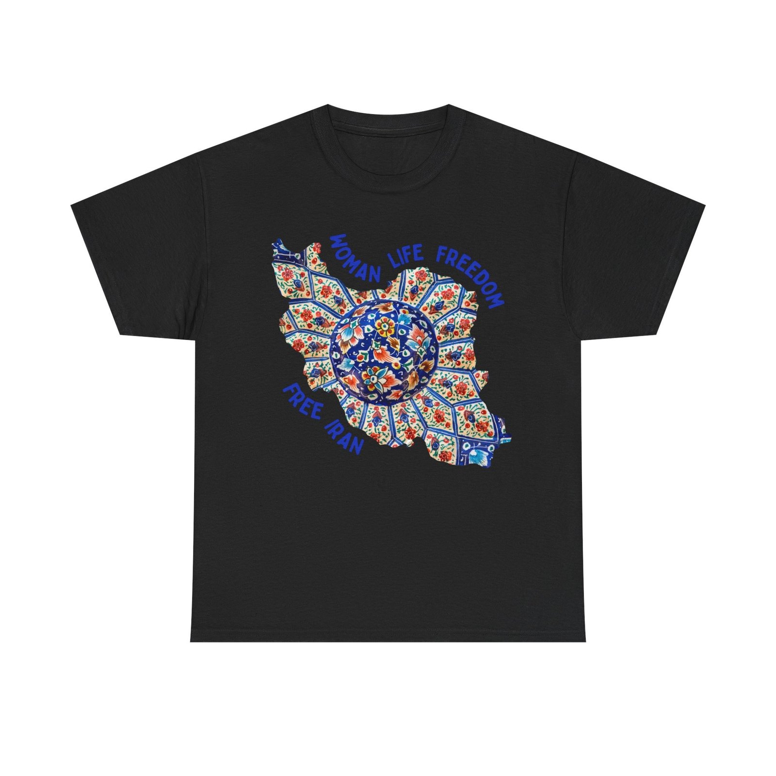 Woman Life Freedom | Persian Art Blue Unisex Shirt - Image 8